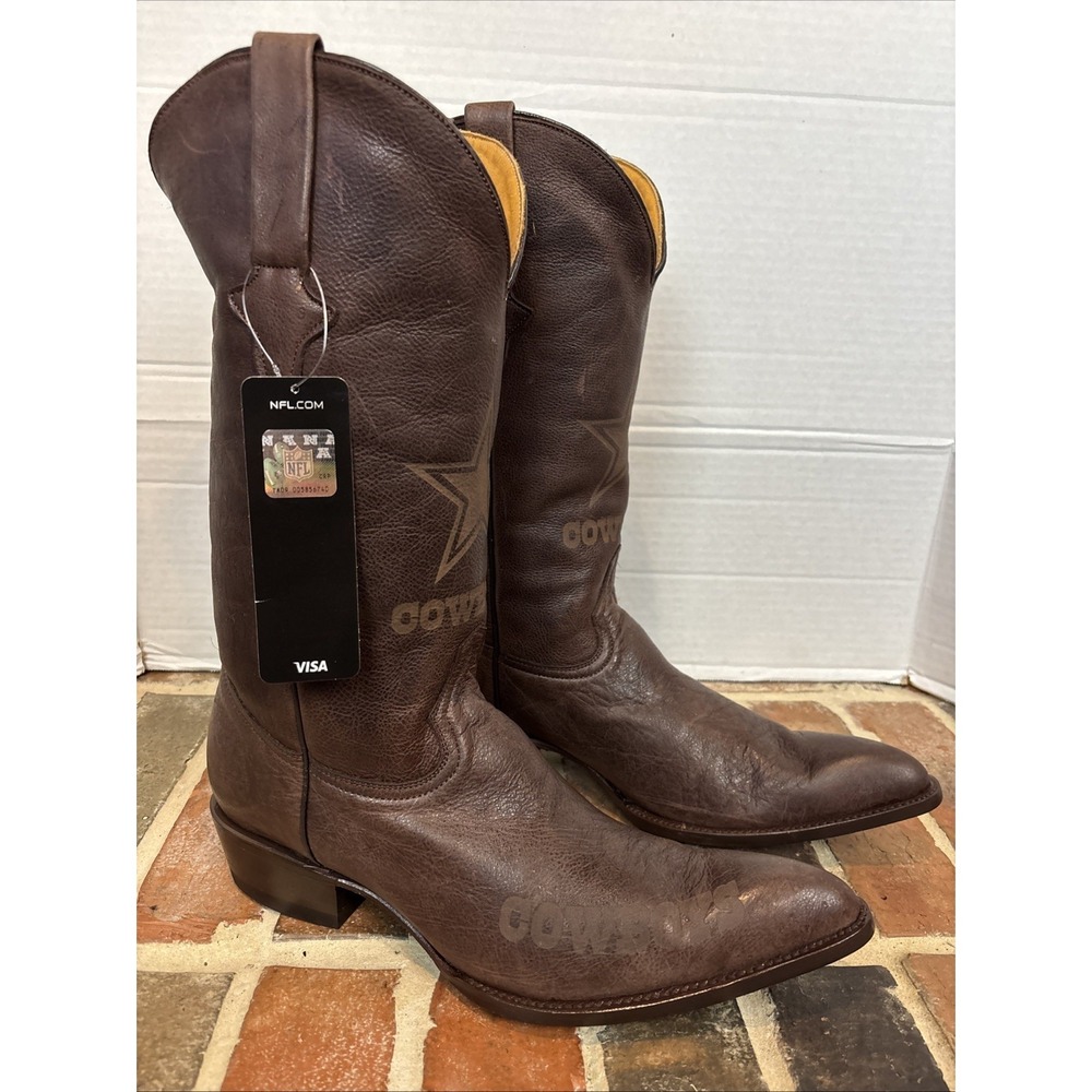 Dallas Cowboys Emblem Western Boots Top Quality NFL Team Apparel Size 10.5 (LVNG